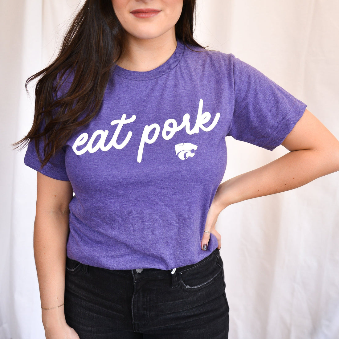 Eat Pork T-Shirt - ADULT UNISEX - Purple