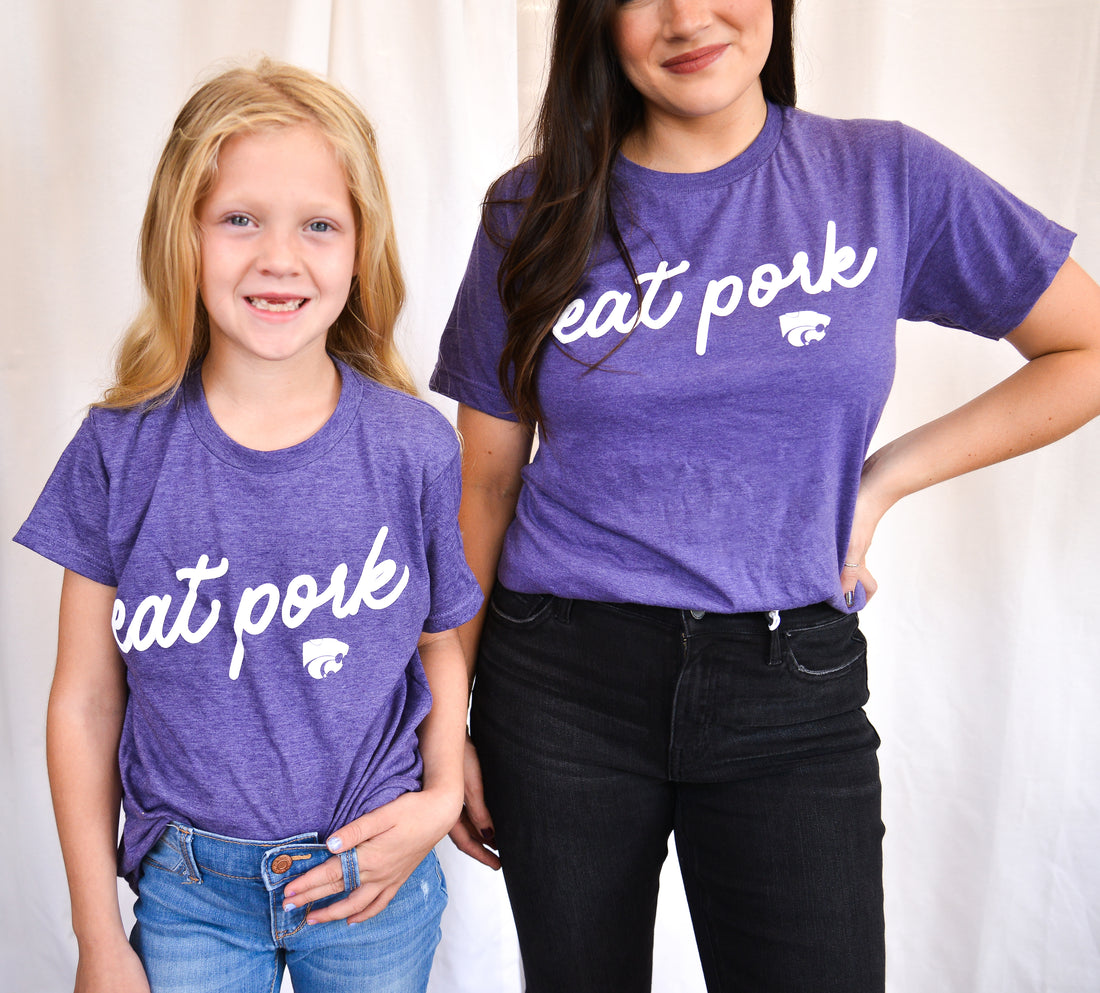 Eat Pork T-Shirt - YOUTH UNISEX - Purple