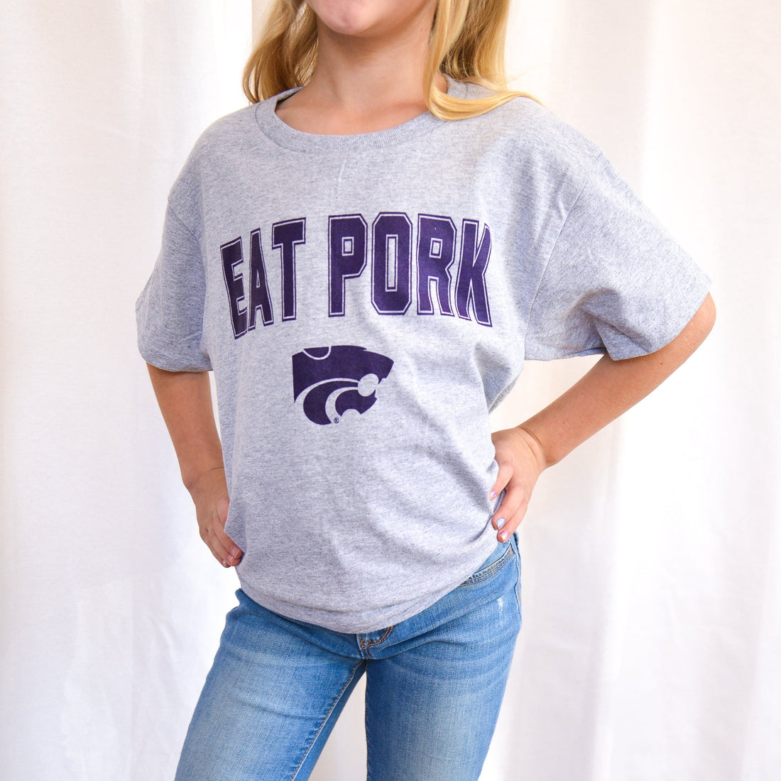 Eat Pork T-Shirt - YOUTH UNISEX - Grey